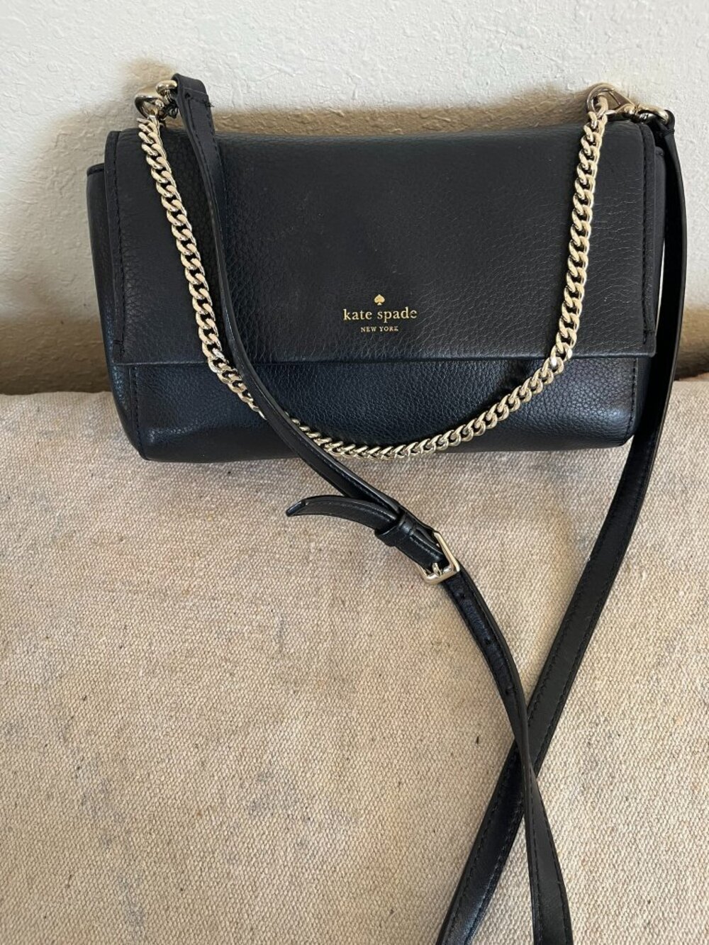Kate Spade Lr Madison Willow Flap Black Saffiano Leather Crossbody Bag